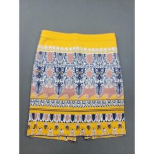 J Crew Pencil Skirt Womens 8 Multicolor Floral Knee Length Stretch 37532